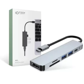 Tech-Protect V4 TYPE-C HUB Adapter 6in1 szürke