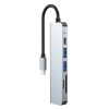 Tech-Protect V4 TYPE-C HUB Adapter 6in1 szürke-9589046919343 4 kép