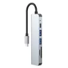 Tech-Protect V4 TYPE-C HUB Adapter 6in1 szürke-9589046919343 4 kép