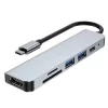 Tech-Protect V4 TYPE-C HUB Adapter 6in1 szürke-9589046919343 7 kép