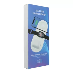Vezeték nélküli 3in1 Qi gyorstöltő LED 15W KIT-IW fekete-5903396097140 1 kép