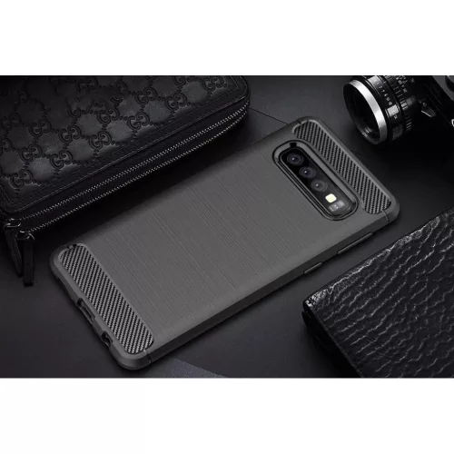 Huawei P Smart 2019 Carbon szénszál mintájú TPU tok fekete-5900217282433 4 kép