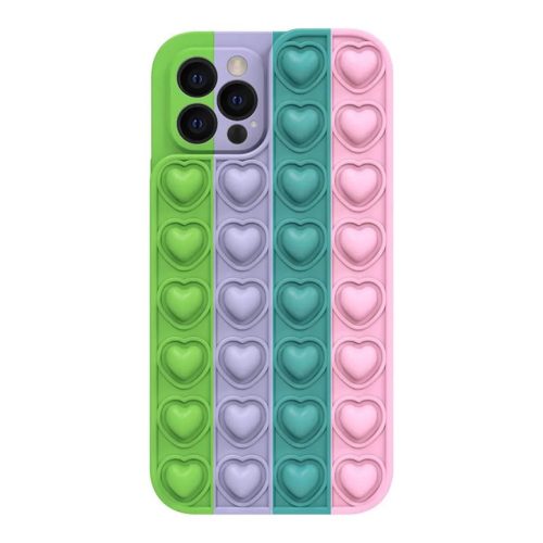 Motorola Moto G10/G10 Power/G20/G30 Szíves POP IT telefontok - Color 5 - Zöld, lila, zöld, rózsaszín