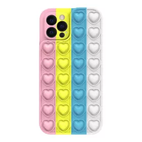   Samsung Galaxy A22 4G Szíves POP IT telefontok - Color 2 - rózsaszín, sárga, kék, szürke
