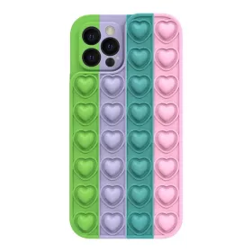   Samsung Galaxy A22 4G Szíves POP IT telefontok - Color 5 - Zöld, lila, zöld, rózsaszín