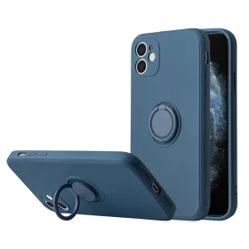 iPhone 13 Mini Vennus szilikon tok hátlapi gyűrűvel sötétkék-5900217889205 9 kép