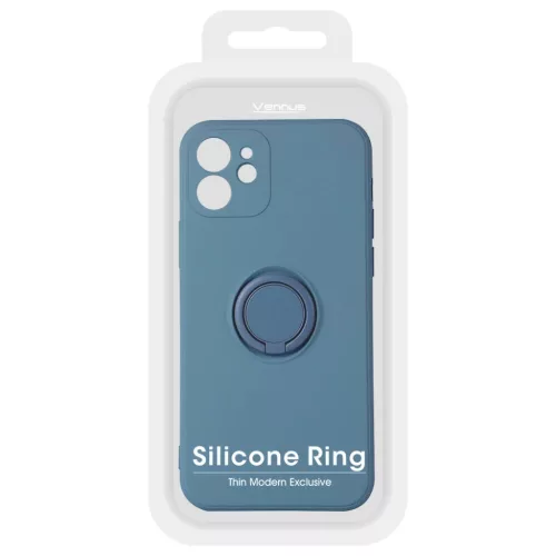 iPhone 13 Mini Vennus szilikon tok hátlapi gyűrűvel sötétkék-5900217889205 2 kép