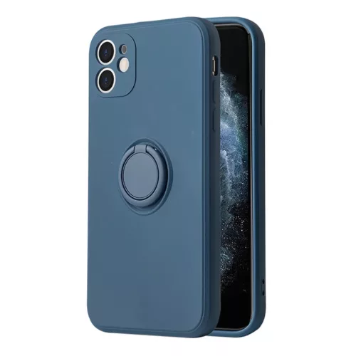 iPhone 13 Mini Vennus szilikon tok hátlapi gyűrűvel sötétkék-5900217889205 7 kép