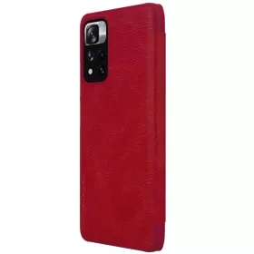 Xiaomi Poco M4 Pro 5G Nillkin Qin Pro bőr fliptok piros-6902048234949 1 kép