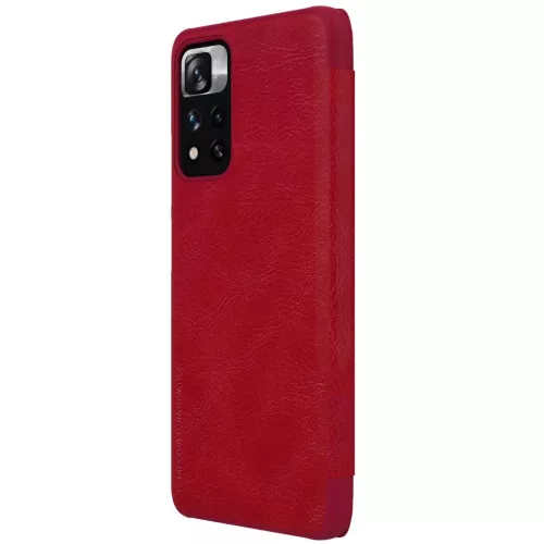 Xiaomi Poco M4 Pro 5G Nillkin Qin Pro bőr fliptok piros-6902048234949 1 kép