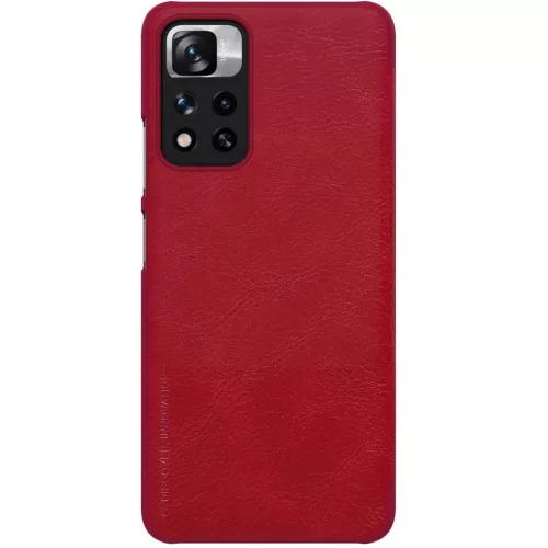 Xiaomi Poco M4 Pro 5G Nillkin Qin Pro bőr fliptok piros-6902048234949 3 kép
