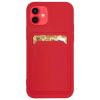 Samsung Galaxy A32 5G Card Case Szilikon tok hátlapi kártyatartóval piros