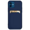 Samsung Galaxy A32 5G Card Case Szilikon tok hátlapi kártyatartóval sötétkék