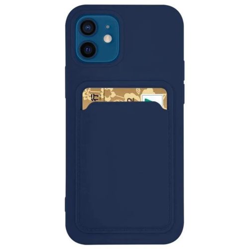 Samsung Galaxy A32 5G Card Case Szilikon tok hátlapi kártyatartóval sötétkék