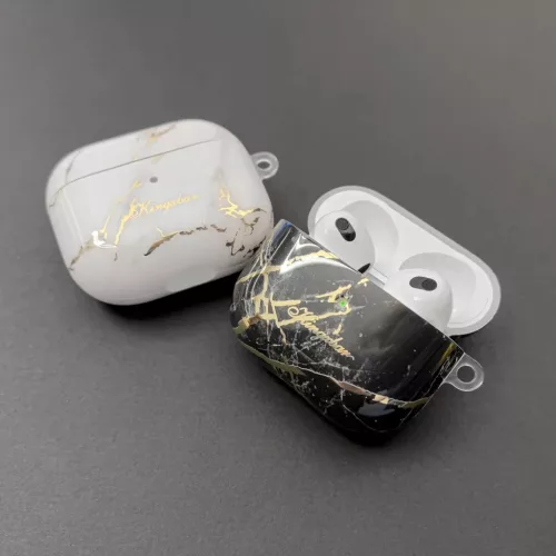 AirPods 3 Kingxbar Marble Pods tok fekete-6959003503596 2 kép
