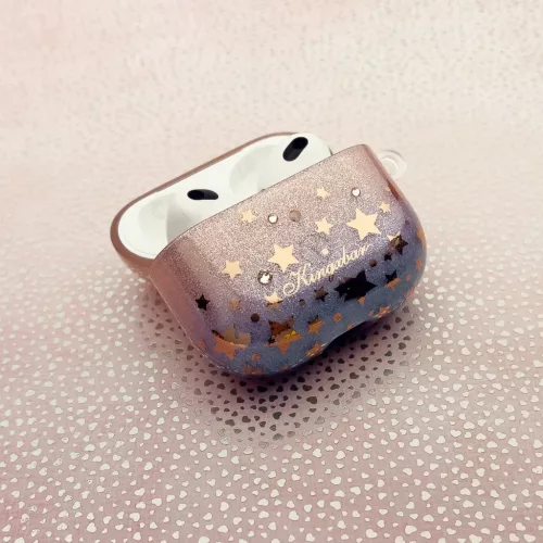 AirPods 3 Kingxbar Charm Pods tok Swarovski kristállyal narancssárga-6959003503794 2 kép