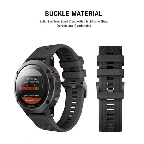 Garmin Fenix 5/6/6 PRO/7 Tech-Protect Smooth óraszíj fekete-5906735412635 2 kép
