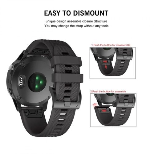 Garmin Fenix 5/6/6 PRO/7 Tech-Protect Smooth óraszíj fekete-5906735412635 7 kép
