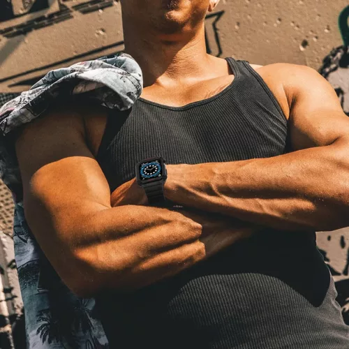 Apple Watch 4/5/6/7/8/SE (42/44/45mm) Armored Óraszíj és Tok Átlá-9145576231746 9 kép