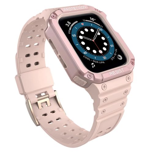 Apple Watch 4/5/6/7/8/SE (42/44/45mm) Armored Óraszíj és Tok Pink