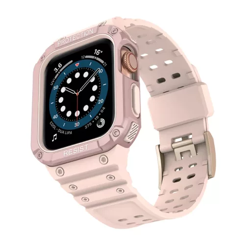 Apple Watch 4/5/6/7/8/SE (42/44/45mm) Armored Óraszíj és Tok Pink-9145576231760 6 kép