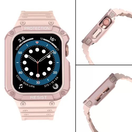 Apple Watch 4/5/6/7/8/SE (42/44/45mm) Armored Óraszíj és Tok Pink-9145576231760 7 kép