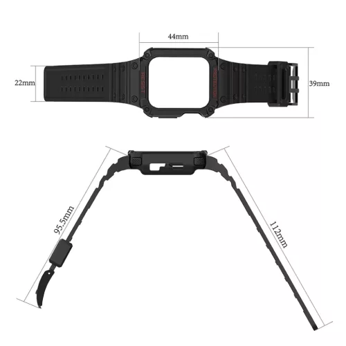 Apple Watch 4/5/6/7/8/SE (42/44/45mm) Armored Óraszíj és Tok Kék-9145576231777 1 kép
