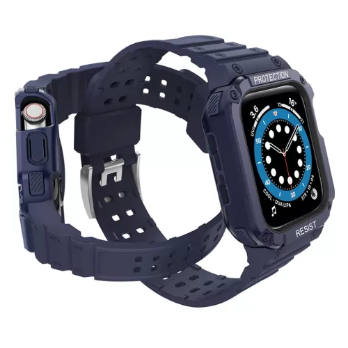 Apple Watch 4/5/6/7/8/SE (42/44/45mm) Armored Óraszíj és Tok Kék-9145576231777 2 kép