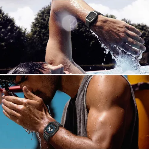 Apple Watch 4/5/6/7/8/SE (42/44/45mm) Armored Óraszíj és Tok Kék-9145576231777 8 kép