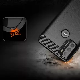 Motorola Moto G50 Carbon szénszál mintájú TPU tok fekete-9111201937475 1 kép