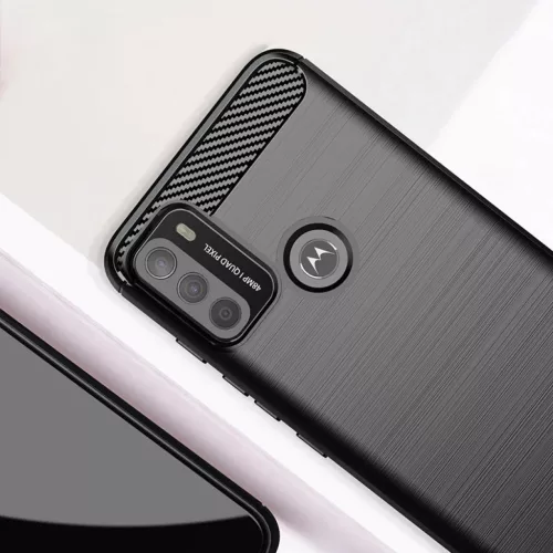 Motorola Moto G50 Carbon szénszál mintájú TPU tok fekete-9111201937475 3 kép