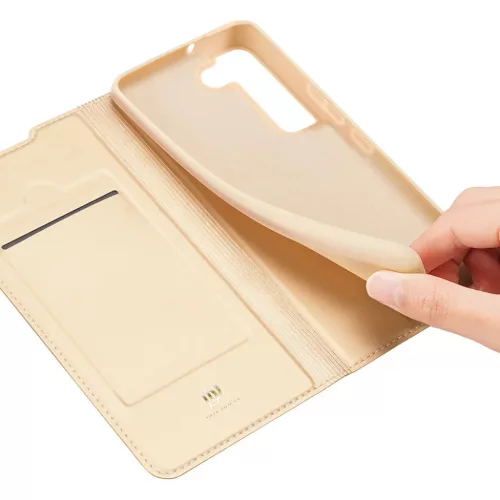 Samsung Galaxy S22 Plus Dux Ducis Skinpro fliptok arany-6934913044070 9 kép