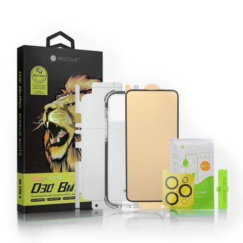 iPhone 11 Pro Max Bestsuit 6in1 Tok / flexi kijelzővédő üveg / hátlapi fólia / kamera védő üveg / tisztító ruha / applikátor (D30 Buffer)