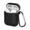 Airpods 1/ 2 szilikon tok karabinerrel fekete-9145576238516 1 kép