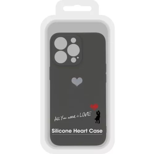 iPhone 13 Pro Vennus szilikon tok szív mintával fekete-5900217907459 7 kép