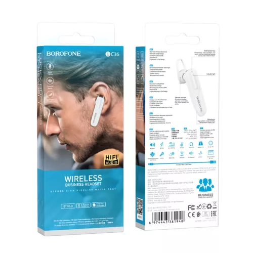 Borofone BC36 Lucky Bluetooth Headset Fehér-6974443381948 4 kép
