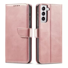 Samsung S22+ Plus Elegant mágneses bőr fliptok pink-9145576240809 8 kép