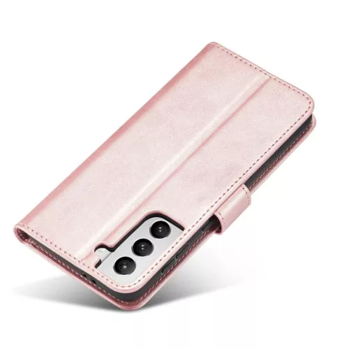 Samsung S22+ Plus Elegant mágneses bőr fliptok pink-9145576240809 1 kép