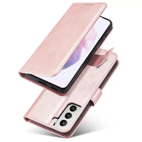 Samsung S22+ Plus Elegant mágneses bőr fliptok pink-9145576240809 2 kép