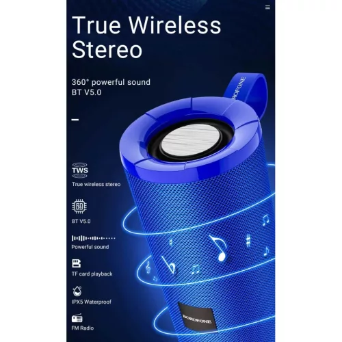 Borofone Beyond BR1 Vezeték nélküli bluetooth hangszóró fekete-6931474711045 4 kép