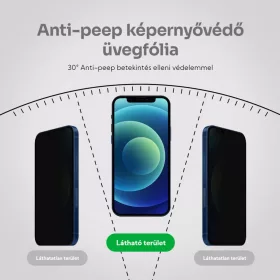 iPhone 13 Pro Max/14 Plus Privacy kijelzővédő üvegfólia 0.33mm 9H- 2 kép