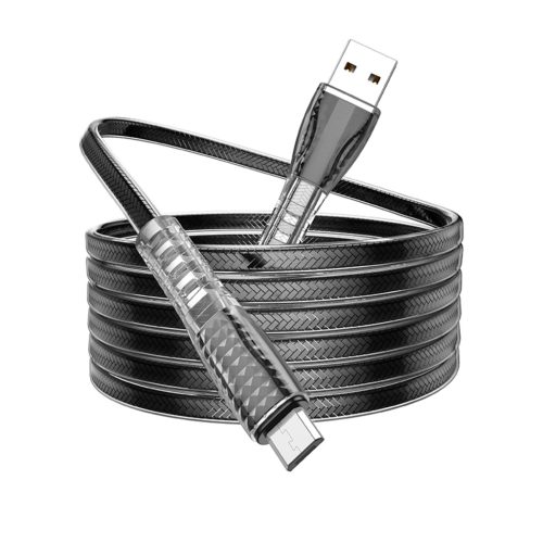 Borofone Clear Shadow Jelly USB - micro USB kábel BU31 2.4A 1m fekete-6974443382105 4 kép