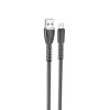 Borofone Clear Shadow Jelly USB - micro USB kábel BU31 2.4A 1m fekete-6974443382105 1 kép