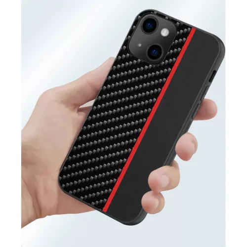 Xiaomi Redmi 9 Tel Protect Carbon Tok Fekte / Piros Csík-5900217908371 3 kép