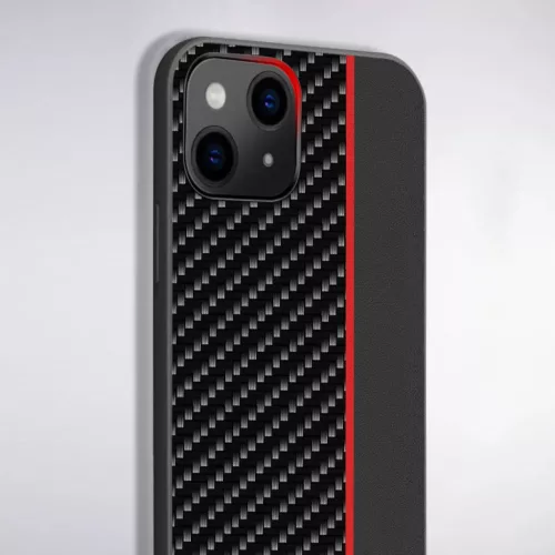 Xiaomi Redmi 9 Tel Protect Carbon Tok Fekte / Piros Csík-5900217908371 6 kép