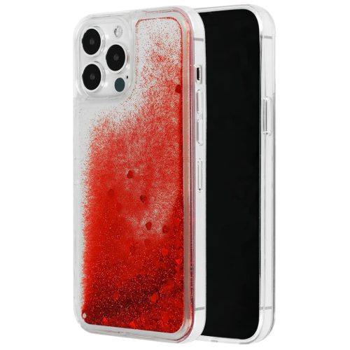 Samsung Galaxy A73 5G Liquid Heart folyékony flitteres tok piros-5900217919599 1 kép
