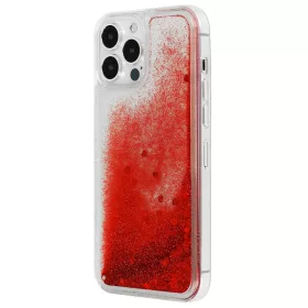 Samsung Galaxy A73 5G Liquid Heart folyékony flitteres tok piros-5900217919599 2 kép