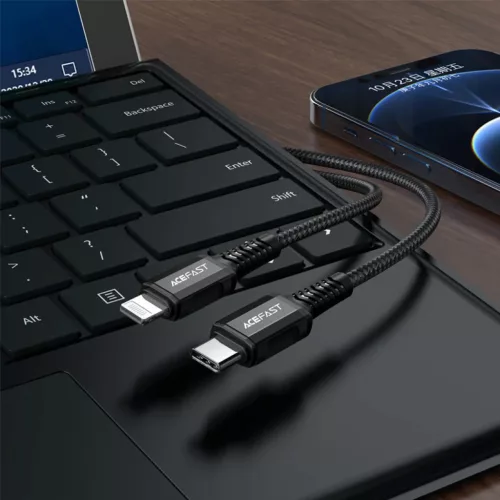 Acefast C1-01 MFI USB Type C - Lightning kábel 1.2m 30W 3A fekete-6974316280484 2 kép