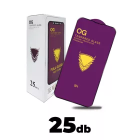  25db iPhone 13 Mini 9H OG Prémium+ üvegfólia fekete kerettel