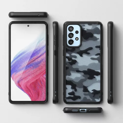 Samsung Galaxy A73 Ringke Fusion Matte TPU tok terepmintás fekete-8809848205378 2 kép